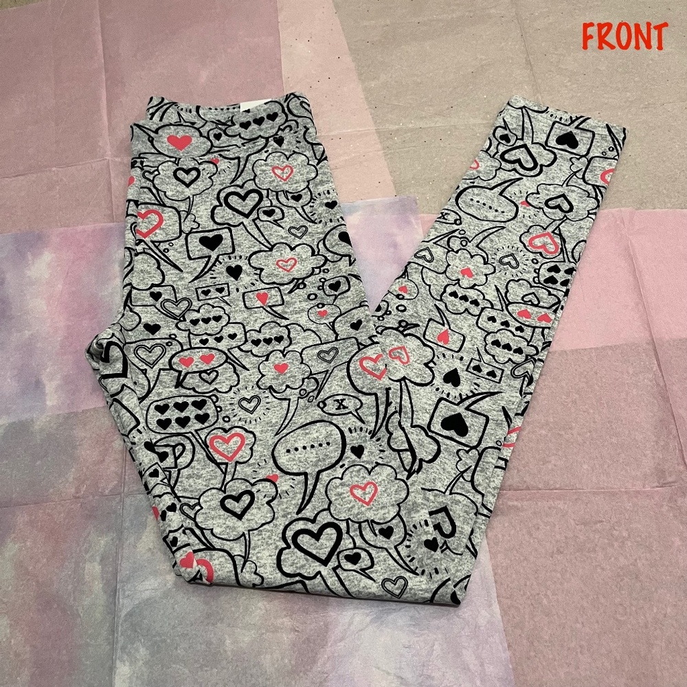 Aeropostale Bethany Mota Grey High-Waisted Conversation Bubble Leggings